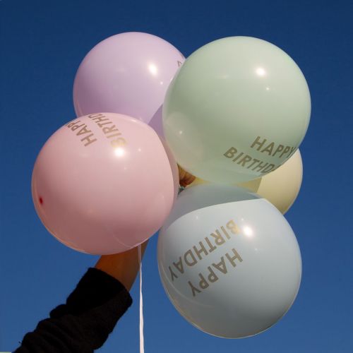 Nafukovací balónky Pastel Happy Birthday - 5 ks