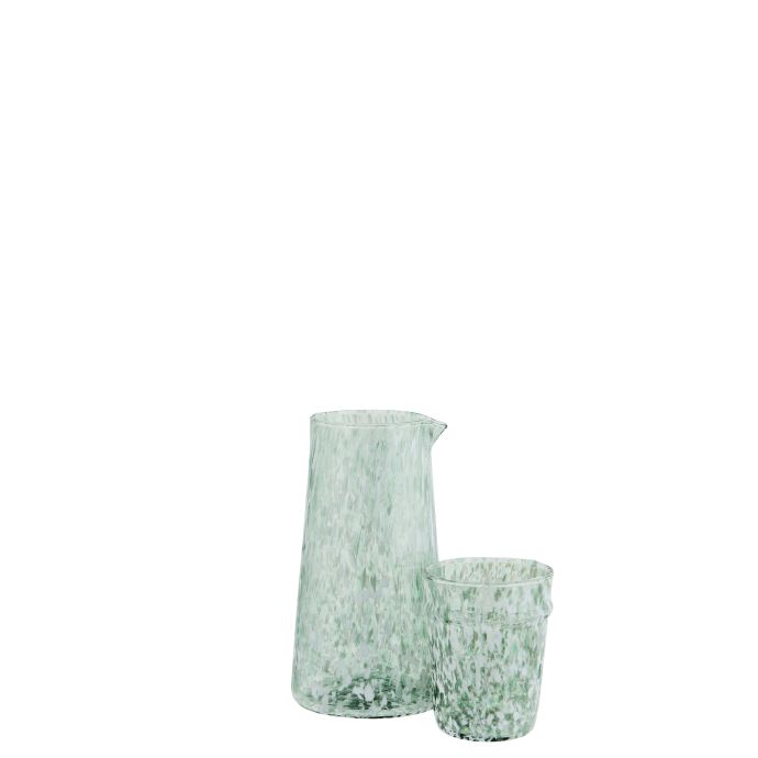 Sklenice na vodu z brokového skla White/Green 200 ml