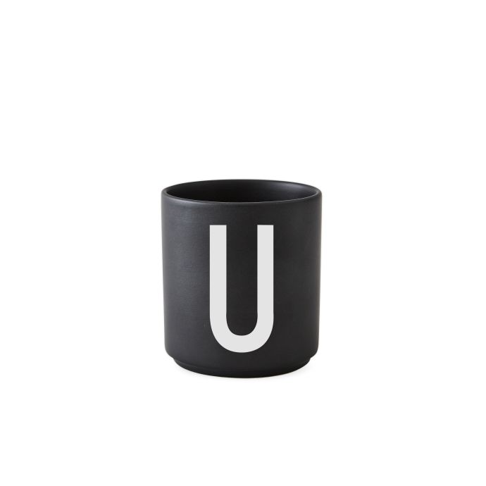 Porcelánový hrneček/dózička Letters black