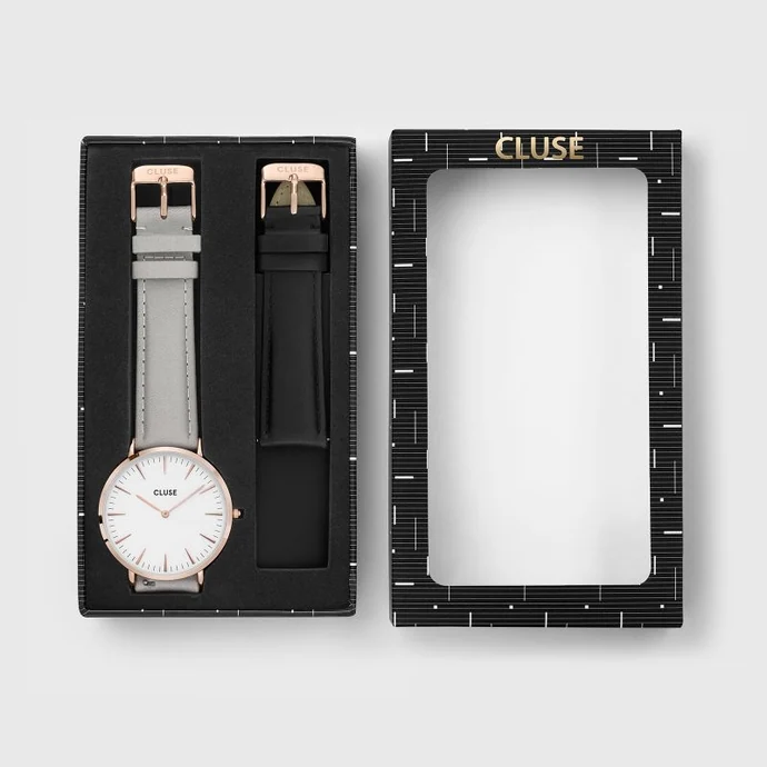 Hodinky Cluse La Bohéme Rose Gold white/grey + náhradní pásek