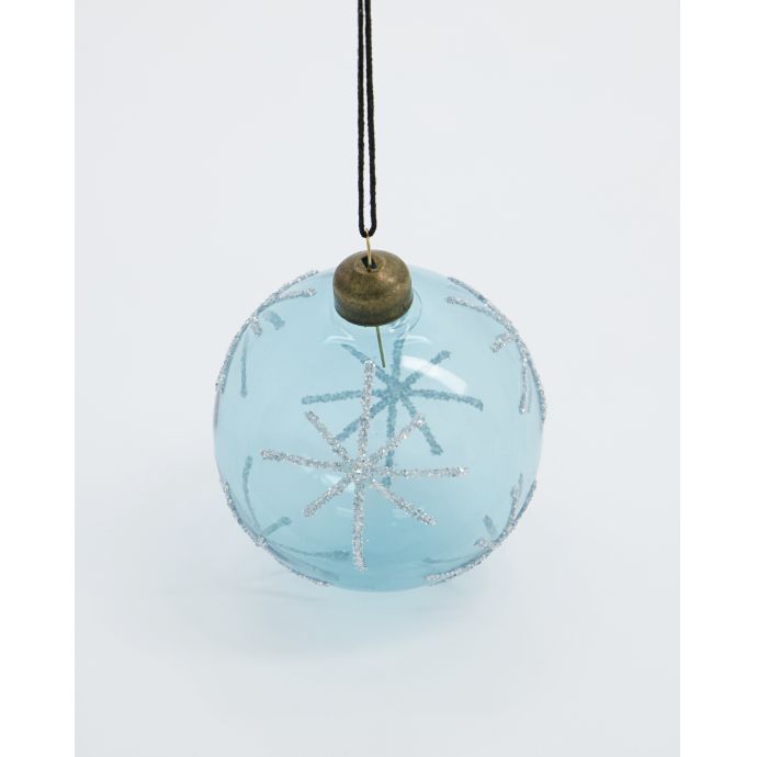 Skleněná vánoční ozdoba Star Light Blue 8 cm