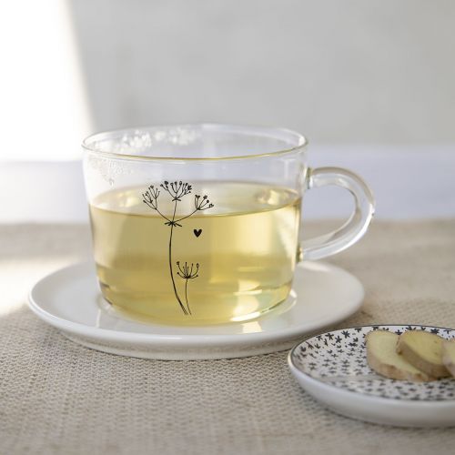 Skleněný hrnek Flower/Best Tea 300 ml