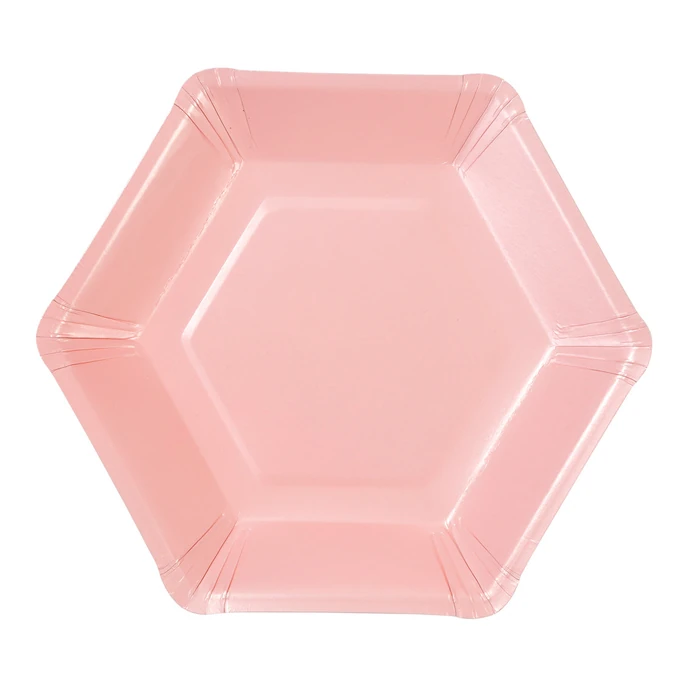 Papírové talířky Pastel Hexagonal - 12 ks