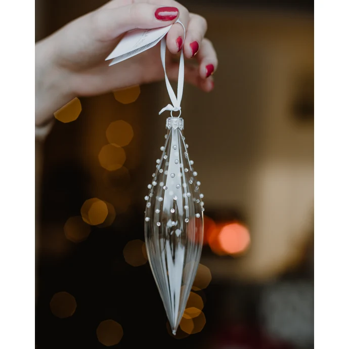 Vánoční ozdoba Crystal Clear Pearl & Stones 16 cm