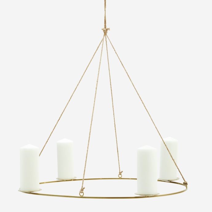 Závěsný adventní svícen Gold Oval Candle Holder