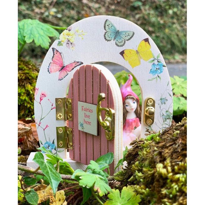 Dřevěný dvířka pro víly Mini Fairy Door