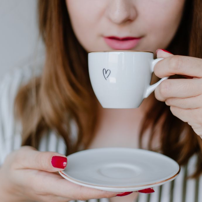 Šálek na espresso s podšálkem Srdíčko