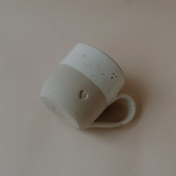 Kameninový hrnek na cappuccino Heart