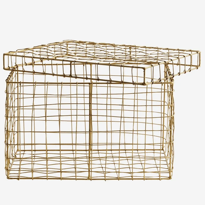 Drátěná krabice s víkem Rectangular Wire Basket