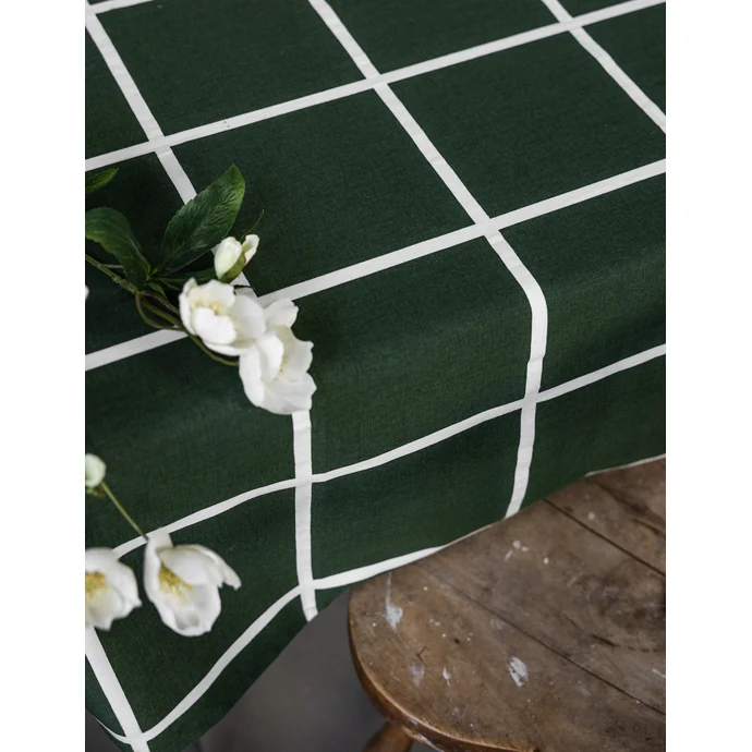 Bavlněný ubrus Green Checkered 250 x 140 cm