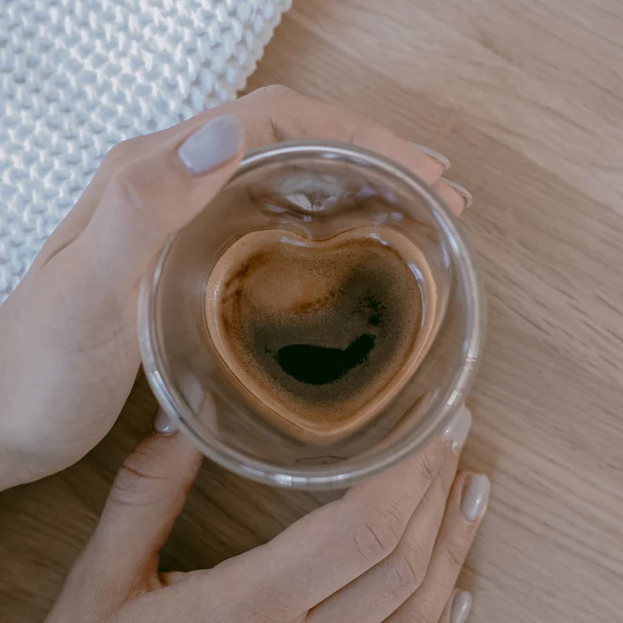 Dvoustěnná sklenice na espresso Heart 100 ml