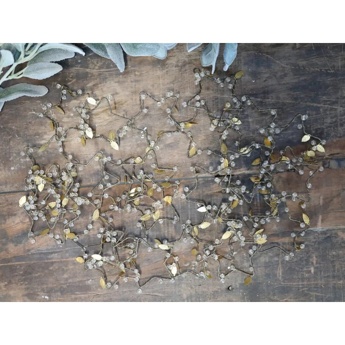 Vánoční řetěz Stars Pearls Antique Brass 180 cm