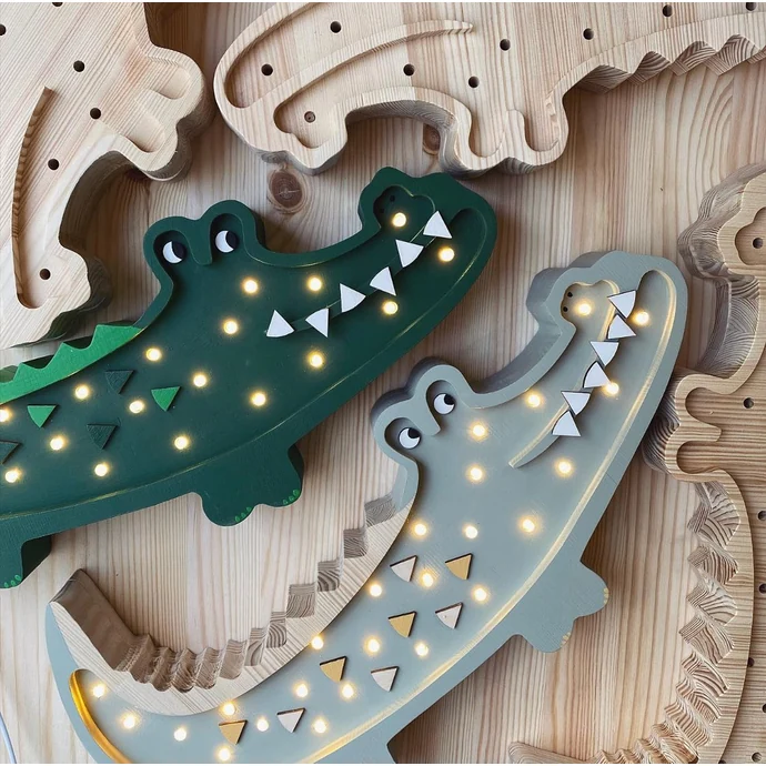 Dětská LED lampička Crocodile Green