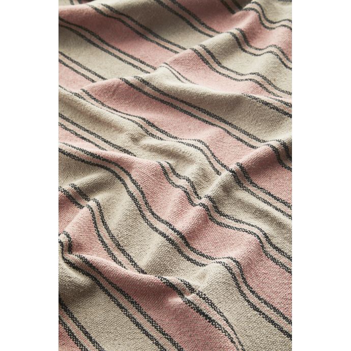 Přehoz z recyklované bavlny Stripe Fringes 125×175 cm