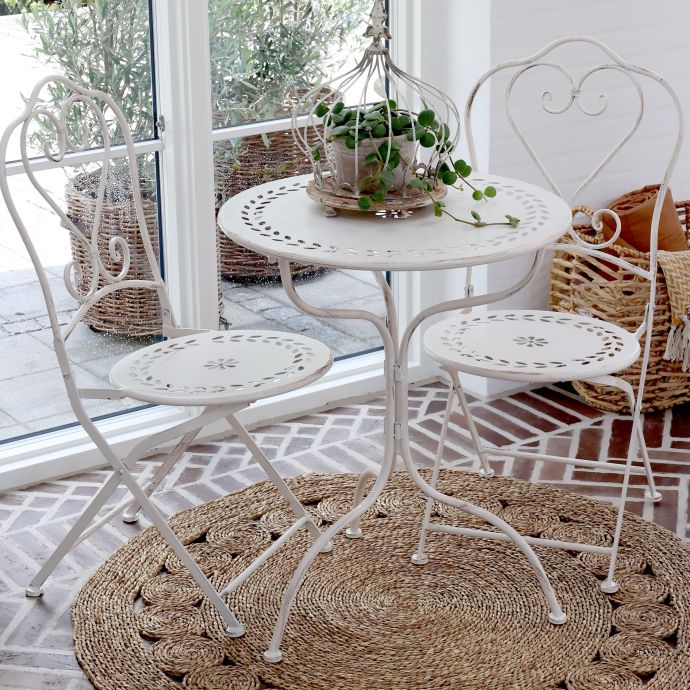 Zahradní set stolku s židlemi Bistro Antique Cream