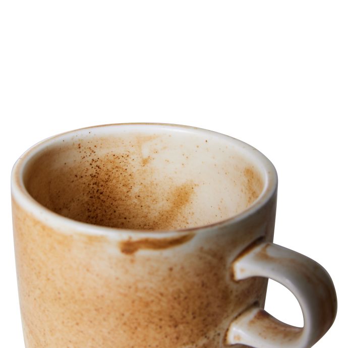Keramický šálek s podšálkem Rustic Cream/Brown