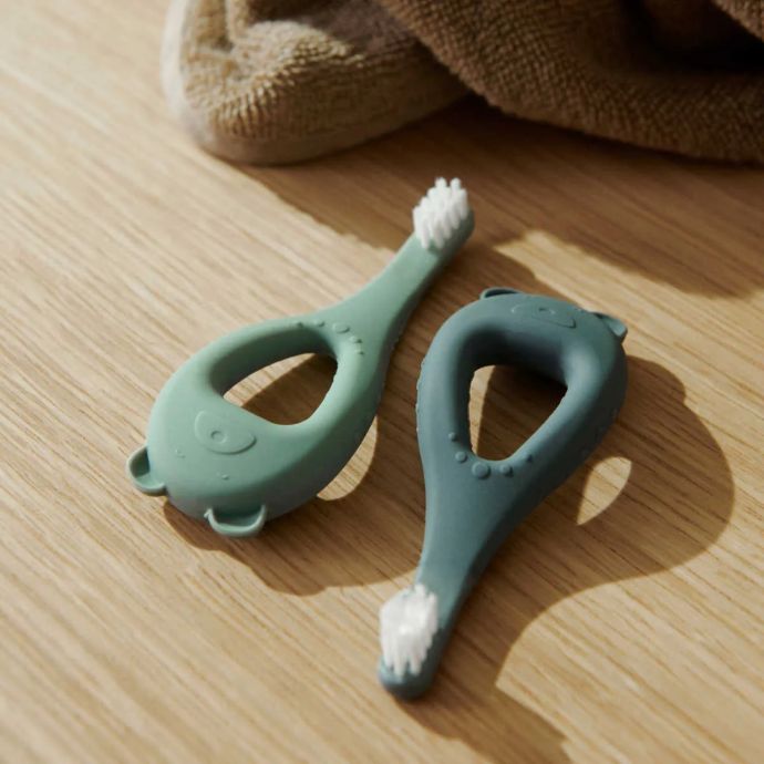 Dětský zubní kartáček Janelle Whale Blue - set 2 ks