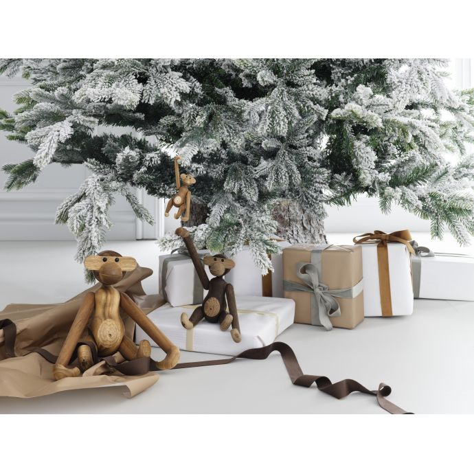 Dřevěná opička Monkey Mini Teak Limba Wood 9,5 cm