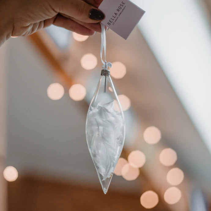 Vánoční ozdoba Crystal Clear Feathers 16 cm