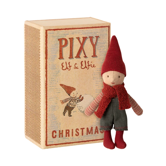 Vánoční skřítek Pixy Elf v krabičce od sirek