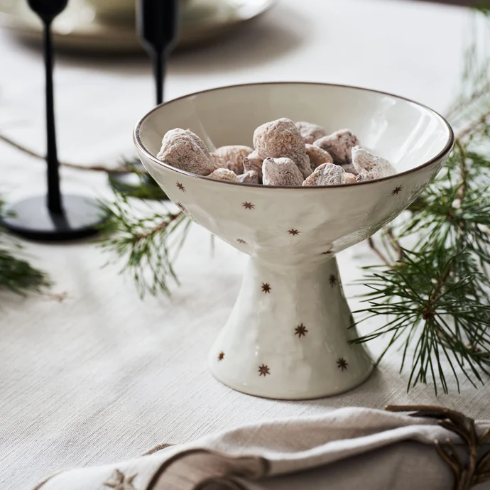 Kameninová mísa na podstavci Starry White