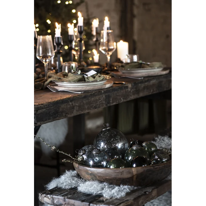Vánoční baňka Pebbled Glass Olive 8cm