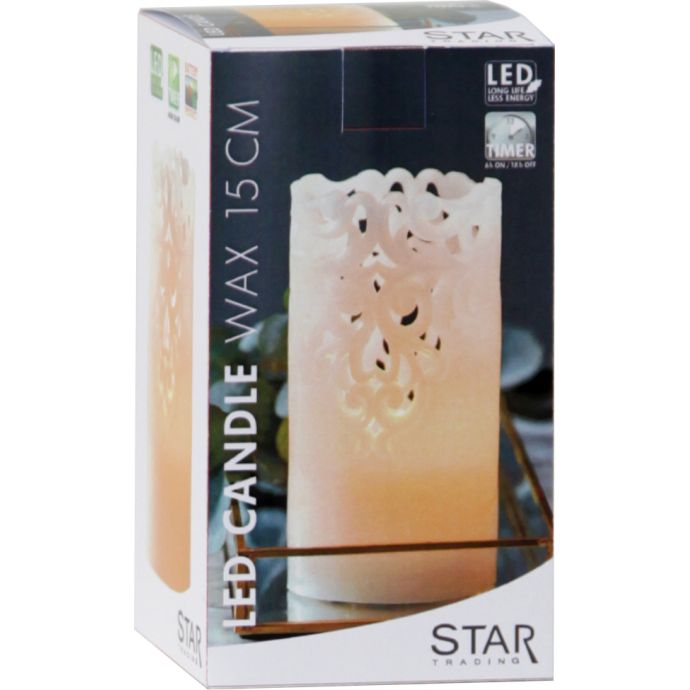 Vosková LED svíčka Clary White