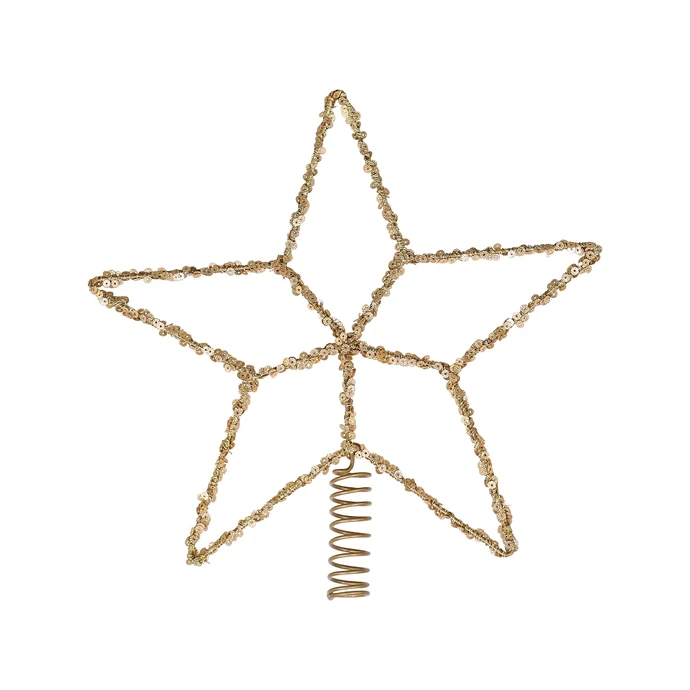 Vánoční hvězda na stromeček Gold Sequins