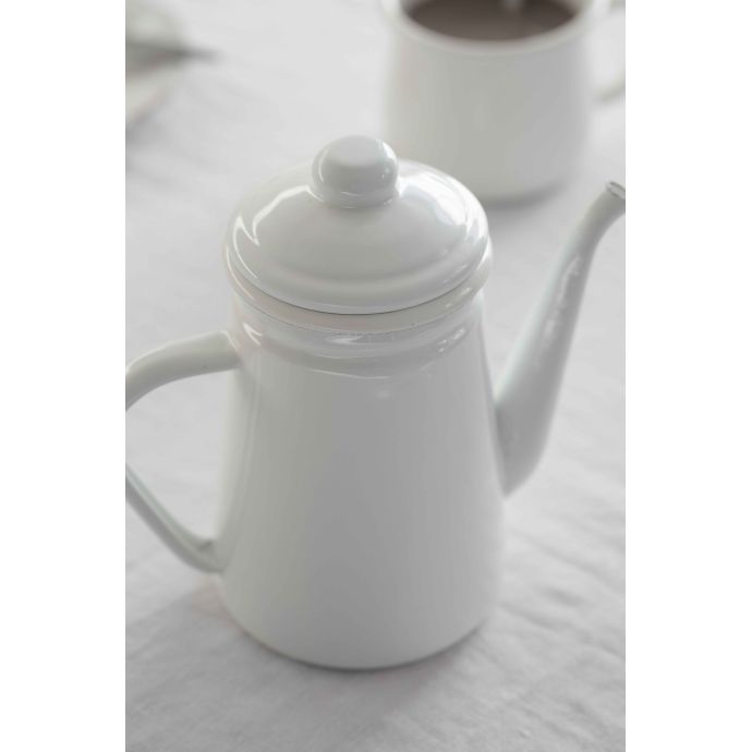 Smaltovaná konvička Warm White 1 l