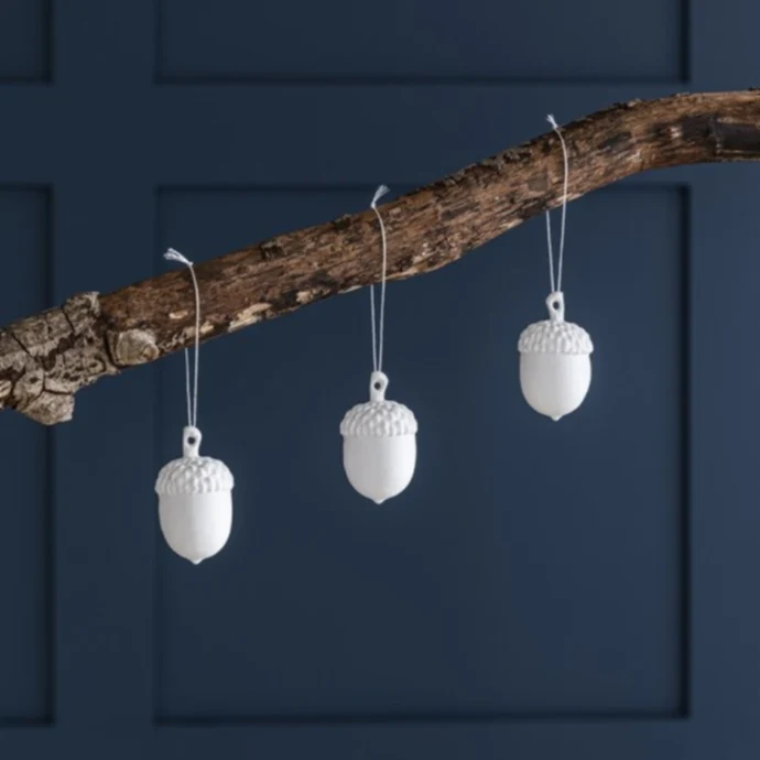 Porcelánová ozdoba Airdrie Acorns - set 3 ks