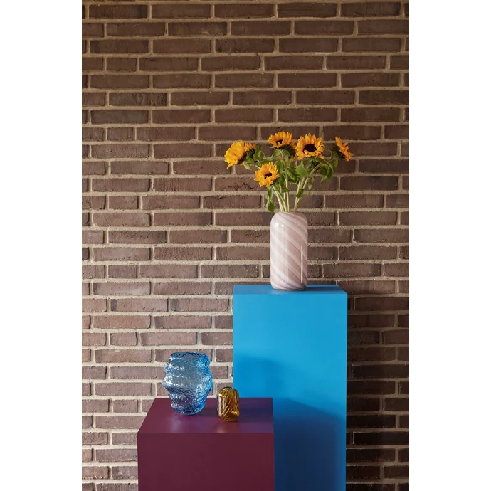 Skleněná váza Blue Asymmetric 18cm