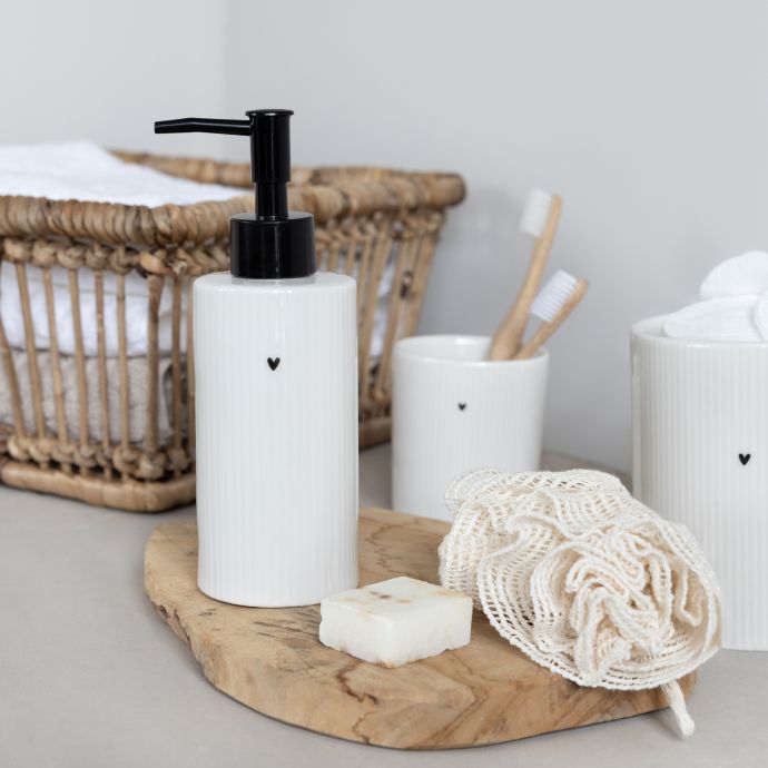 Porcelánový dávkovač na mýdlo White with Relief 350 ml