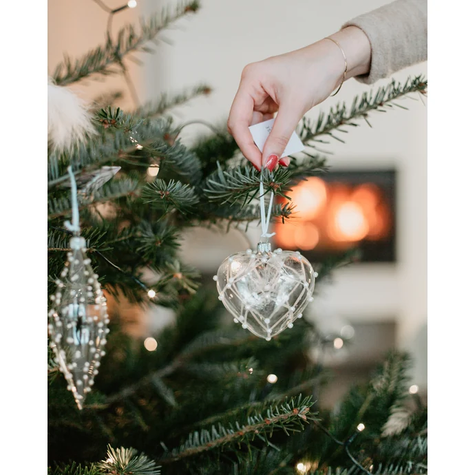 Vánoční ozdoba Crystal Clear Pearls & Matt 16 cm