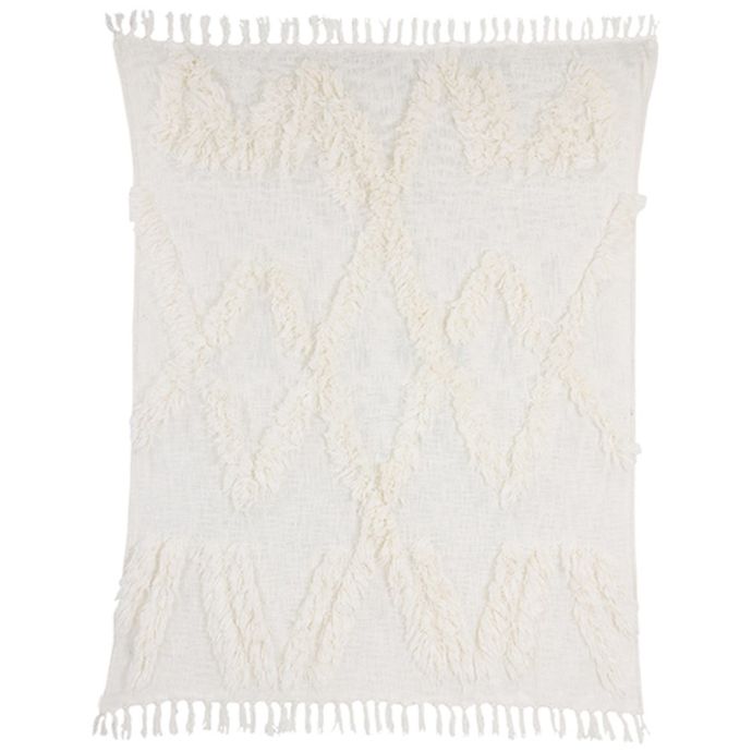 Bavlněný přehoz - White Fringe