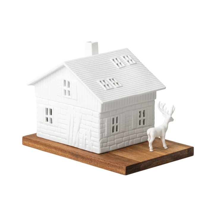 Porcelánový svícen domeček Ski Hut