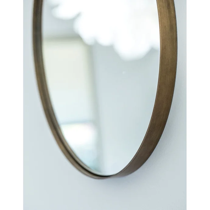 Závěsné zrcadlo Antique Brass Ø40 cm