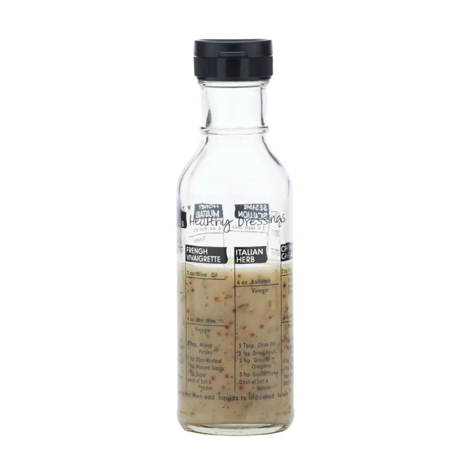 Skleněná láhev pro přípravu dresinků na salát 355 ml