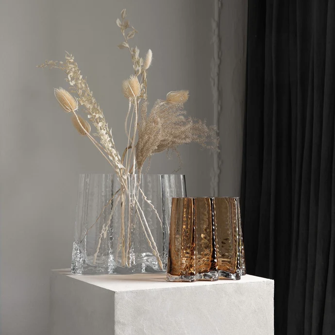 Skleněná váza Gry Cognac 19 cm