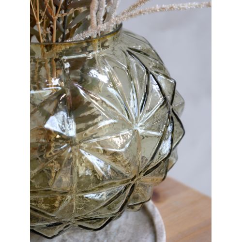Skleněná váza Cut Glass Verte 17 cm