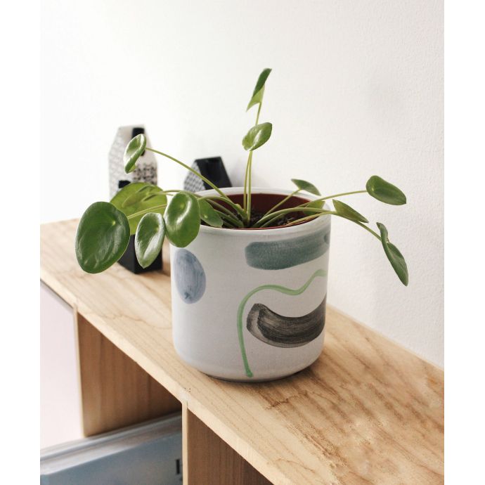 Terakotový obal na květináč Deco White