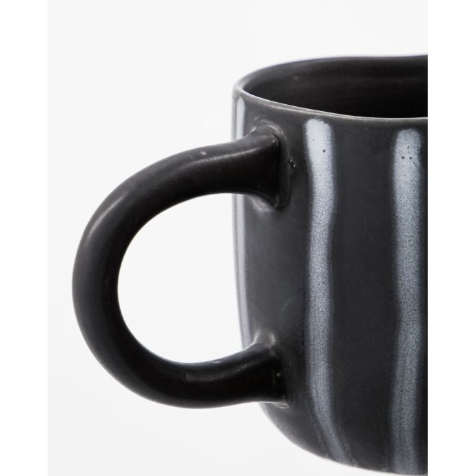 Kameninový hrnek Line Black/Brown 300 ml