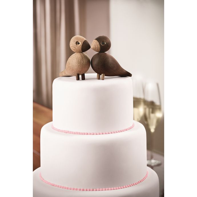 Dřevění ptáčci Lovebirds Oak Wood - set 2 ks