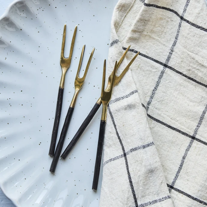 Dezertní vidlička Antique Brass – set 4 ks