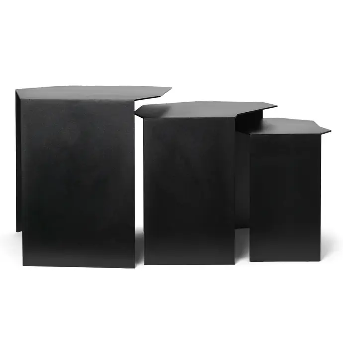 Konferenční stolek Shard Cluster Black – set 3 ks