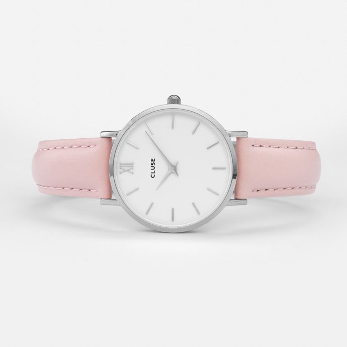 Hodinky Cluse Minuit Silver white/pink