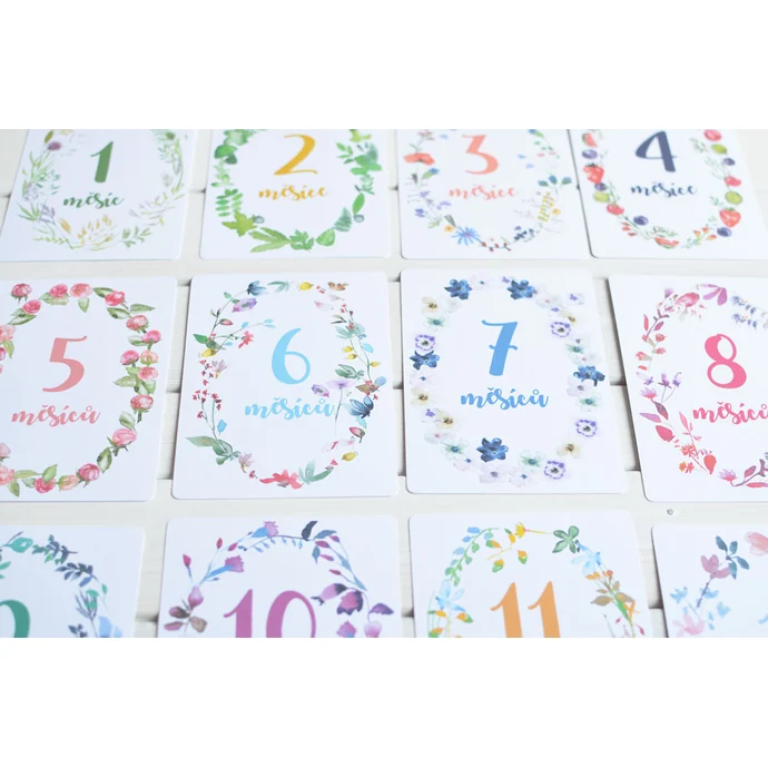 Milníkové kartičky pro miminka 1 - 12 měsíců