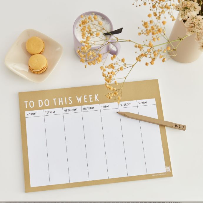 Týdenní plánovač Weekly Planner Beige