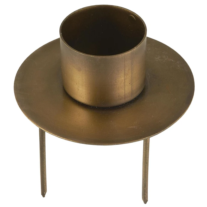 Zapichovací svícen na svíčku Triple Rustic Gold