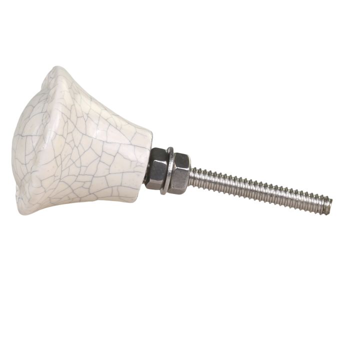Porcelánová úchytka Oval Crazed Pattern Silver