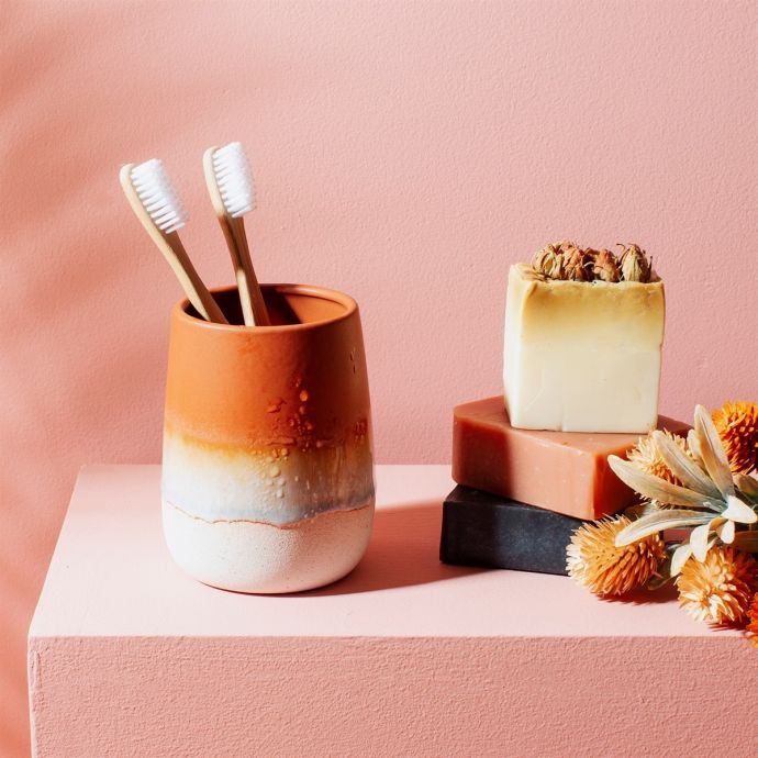 Keramický stojánek na zubní kartáčky Mojave Glaze Terracotta